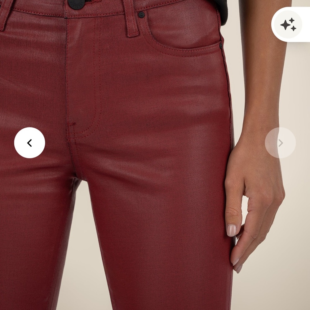 Kut from the Kloth Kelsey High-Rise Ankle Flare Red Coated Pant - Picture 12 of 12